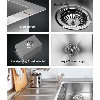 Cefito Stainless Steel Kitchen Sink 450X300MM Under/Topmount Sinks Laundry Bowl Silver Payday Deals