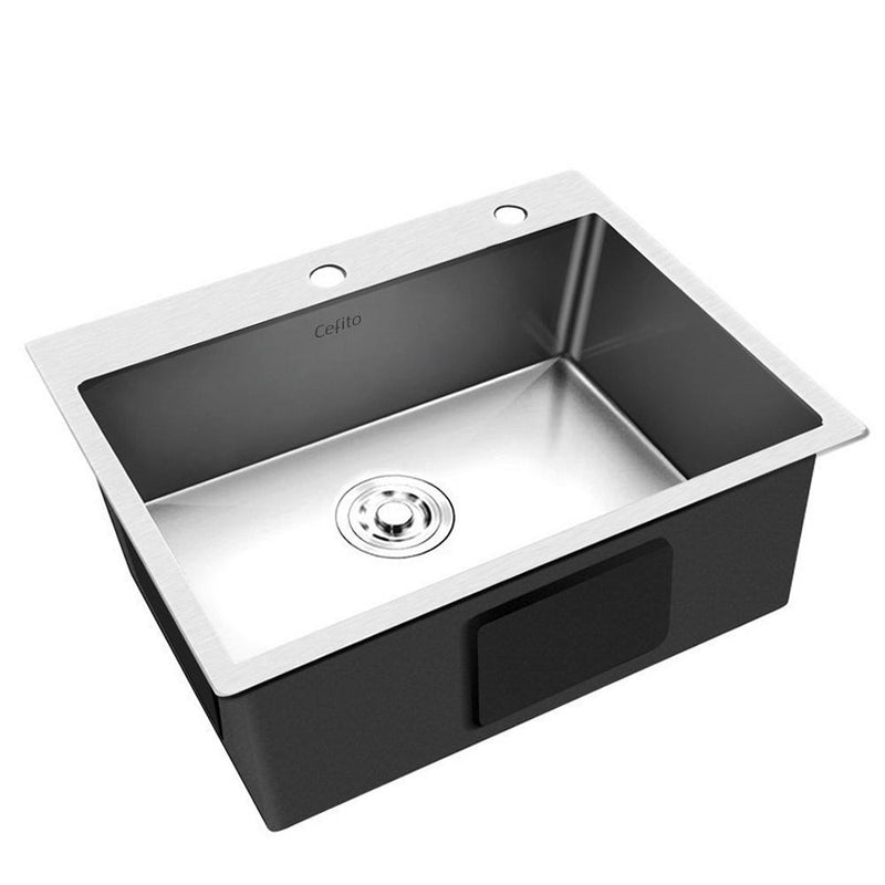 Cefito 60cm x 45cm Stainless Steel Kitchen Sink Flush/Drop-in Mount Silver Payday Deals