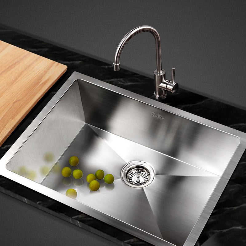 Cefito 60cm x 45cm Stainless Steel Kitchen Sink Under/Top/Flush Mount Silver Payday Deals
