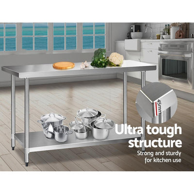 Cefito 610 x 1524mm Commercial Stainless Steel Kitchen Bench Payday Deals
