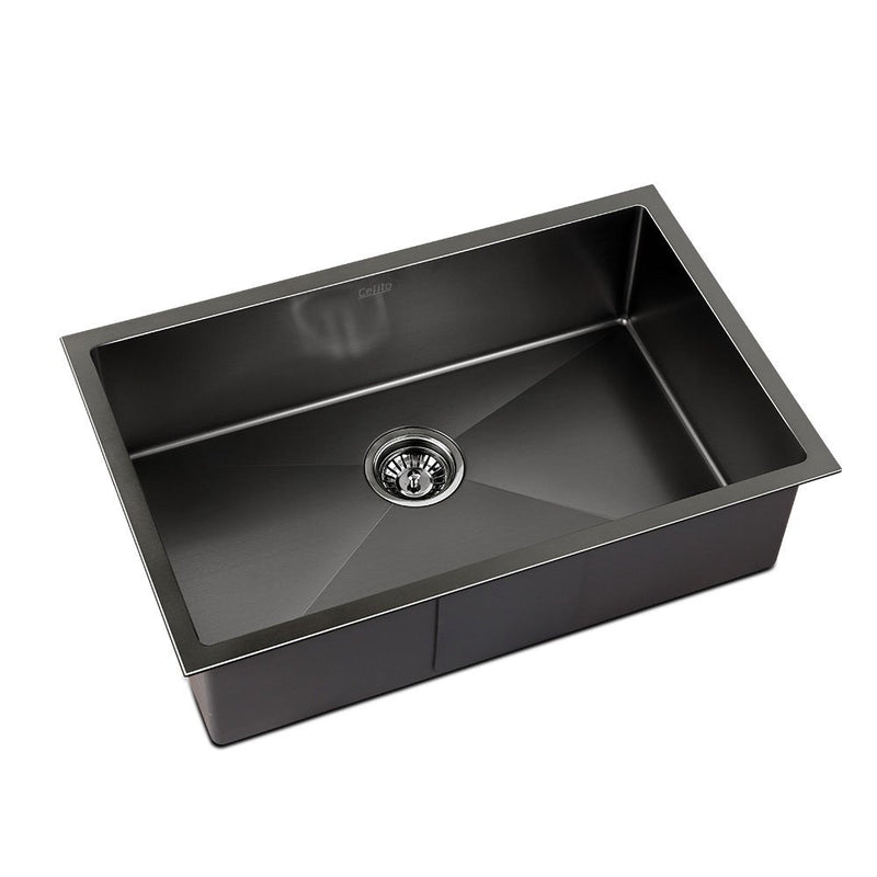 Cefito 70cm x 45cm Stainless Steel Kitchen Sink Under/Top/Flush Mount Black Payday Deals