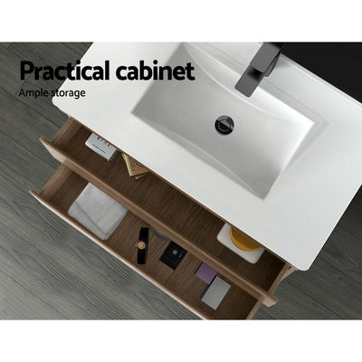 Cefito 900mm Bathroom Vanity Cabinet Wash Basin Unit Sink Storage Wall Mounted Oak White Payday Deals