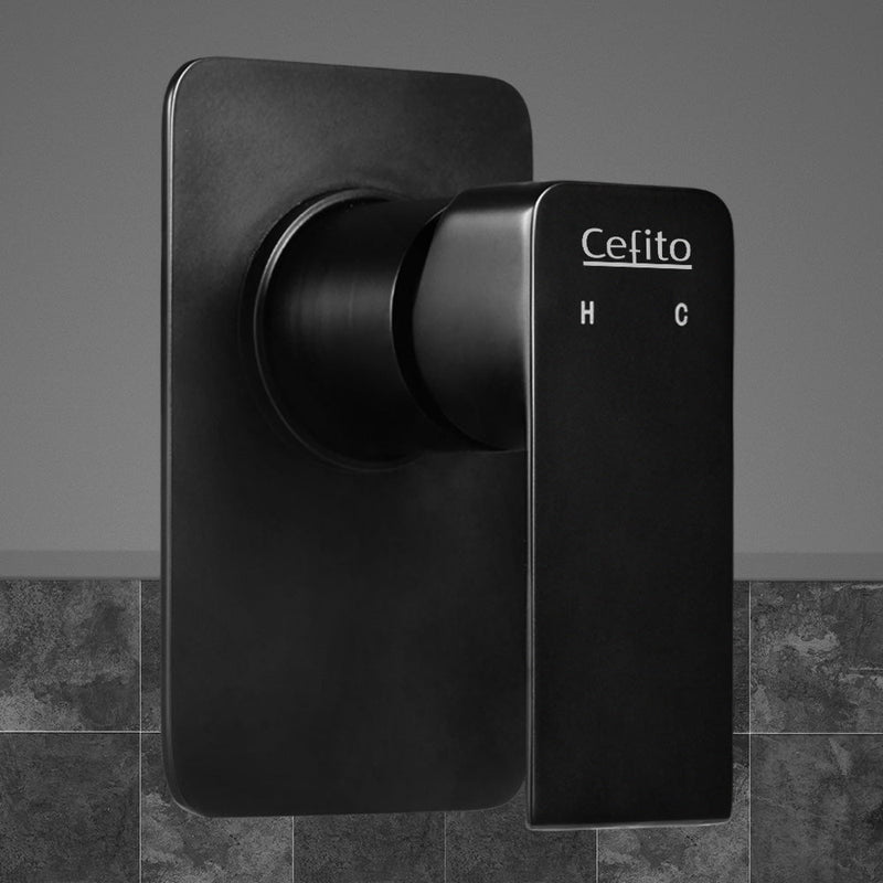 Cefito Bathroom Mixer Tap Faucet Rain Shower head Set Hot And Cold Diverter DIY Black Payday Deals