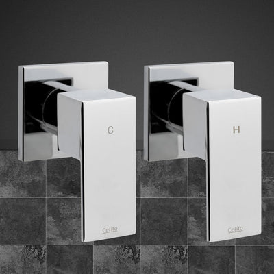 Cefito Bathroom Taps Faucet Rain Shower Head Set Hot And Cold Diverter DIY Chrome Payday Deals