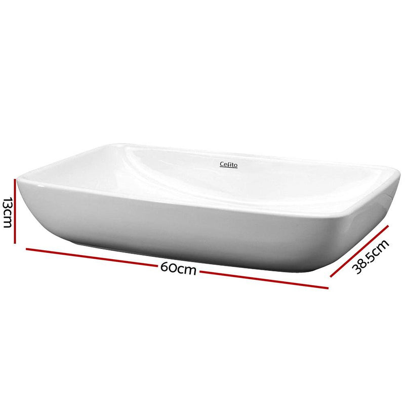Cefito Ceramic Rectangle Sink Bowl - White Payday Deals