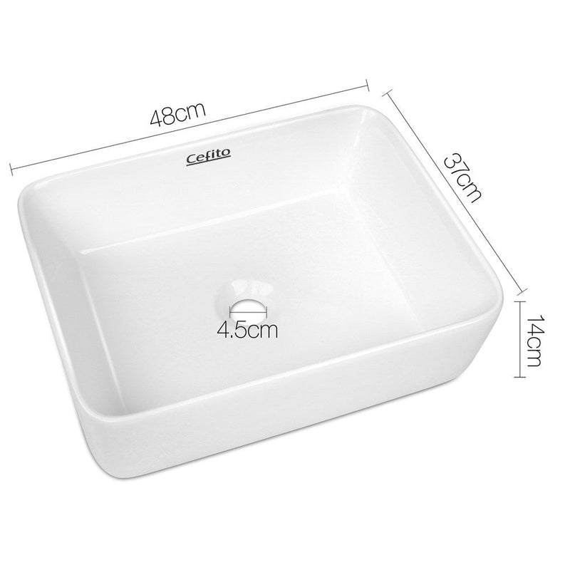 Cefito Ceramic Rectangle Sink Bowl - White Payday Deals