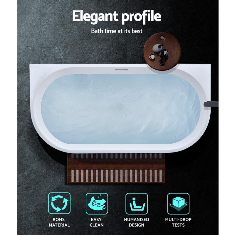 Cefito Free Standing Bath Tubs Acrylic Bathroom Back To Wall SPA Tub 150x75x58CM Payday Deals