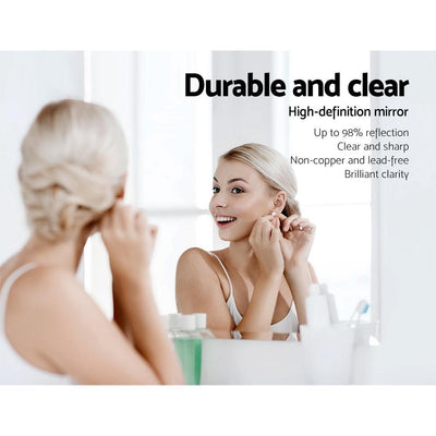 Cefito Stainless Steel Bathroom Mirror Cabinet Vanity Shaving Medicine Storage 600x720mm Silver
