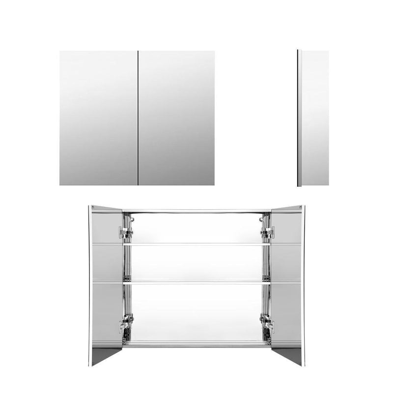 Cefito Stainless Steel Bathroom Mirror Cabinet Vanity Shaving Medicine Storage 750x720mm Silver Payday Deals