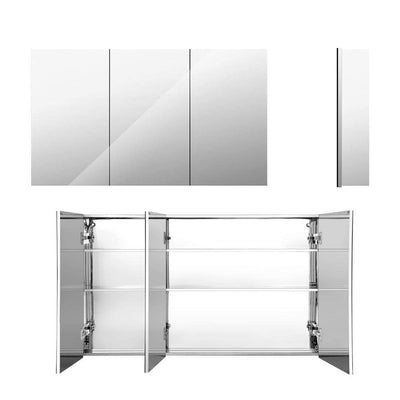 Cefito Stainless Steel Bathroom Mirror Cabinet Vanity Shaving Medicine Storage 900x720mm Silver Payday Deals