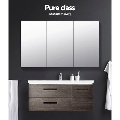 Cefito Stainless Steel Bathroom Mirror Cabinet Vanity Shaving Medicine Storage 900x720mm Silver