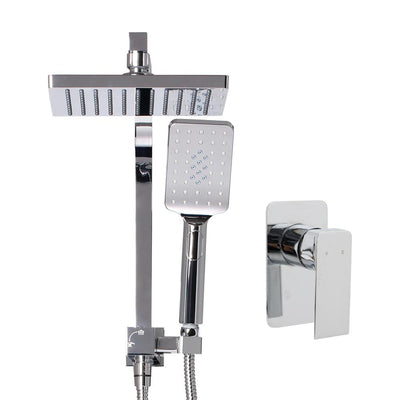 Cefito WELS 8'' Rain Shower Head Mixer Square Handheld High Pressure Wall Chrome Payday Deals