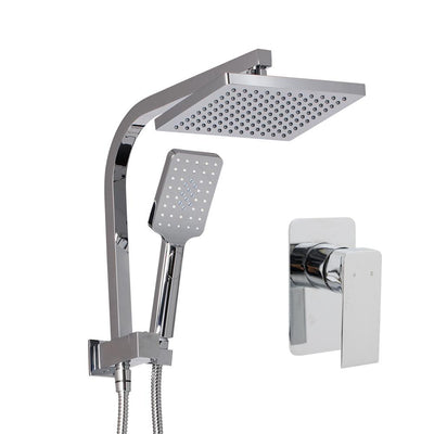 Cefito WELS 8'' Rain Shower Head Mixer Square Handheld High Pressure Wall Chrome Payday Deals