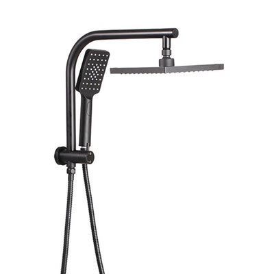 Cefito WELS 8'' Rain Shower Head Set Square Handheld High Pressure Wall Black Payday Deals