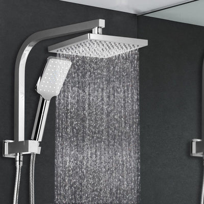 Cefito WELS 8'' Rain Shower Head Set Square Handheld High Pressure Wall Chrome Payday Deals
