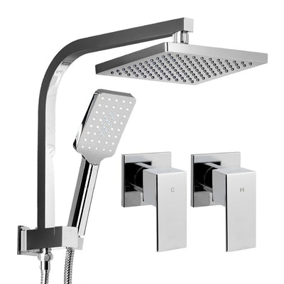 Cefito WELS 8'' Rain Shower Head Taps Square Handheld High Pressure Wall Chrome Payday Deals