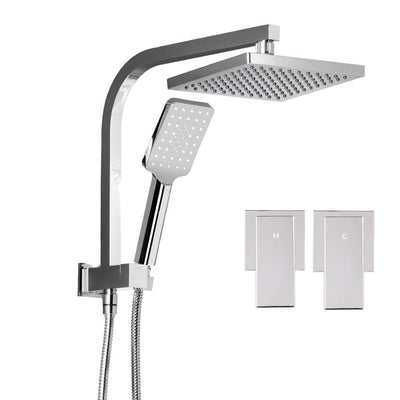 Cefito WELS 8'' Rain Shower Head Taps Square Handheld High Pressure Wall Chrome Payday Deals