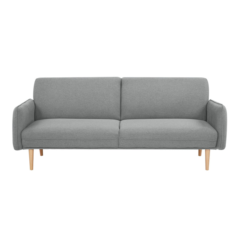 Celia 3 Seater Sofa Queen Bed Fabric Uplholstered Lounge Couch - Light Grey Payday Deals