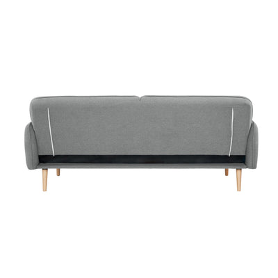 Celia 3 Seater Sofa Queen Bed Fabric Uplholstered Lounge Couch - Light Grey Payday Deals