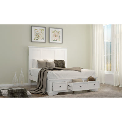 Celosia King Size Bed Frame Timber Mattress Base With Storage Drawers - White Payday Deals