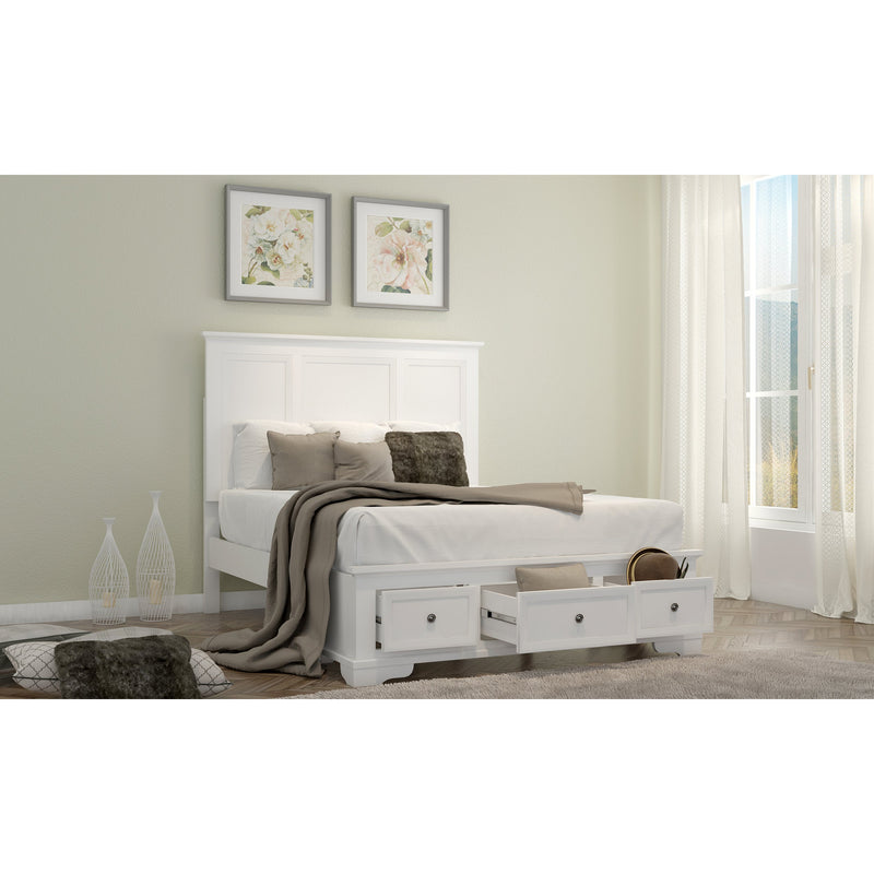 Celosia King Size Bed Frame Timber Mattress Base With Storage Drawers - White Payday Deals