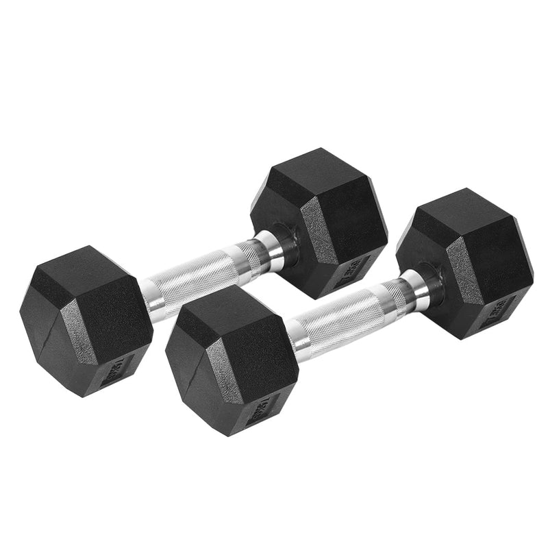 Centra 2x Rubber Hex Dumbbell 2.5kg Home Gym Exercise Weight Fitness Training Payday Deals