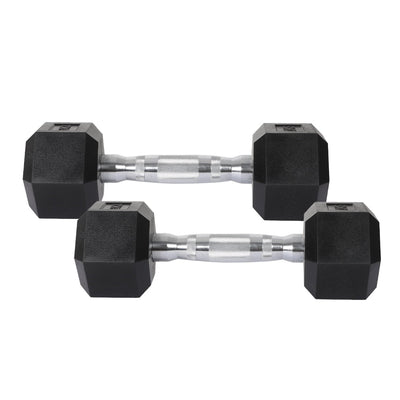 Centra 2x Rubber Hex Dumbbell 2.5kg Home Gym Exercise Weight Fitness Training Payday Deals