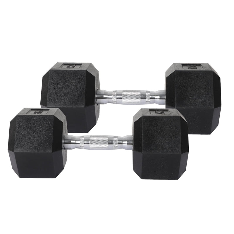 Centra 2x Rubber Hex Dumbbell 7.5kg Home Gym Exercise Weight Fitness Training Payday Deals