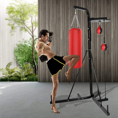 Centra Punching Bag Stand 3 Station Boxing Frame Sports Home Gym Training 227cm Payday Deals