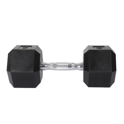 Centra Rubber Hex Dumbbell 25kg Home Gym Exercise Weight Fitness Training Payday Deals