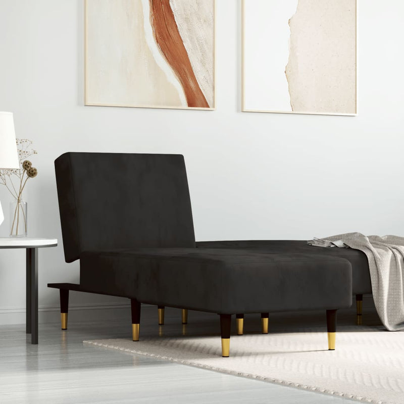 Chaise Longue Black Velvet Payday Deals