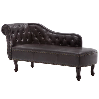 Chaise Longue Dark Brown Faux Leather Payday Deals