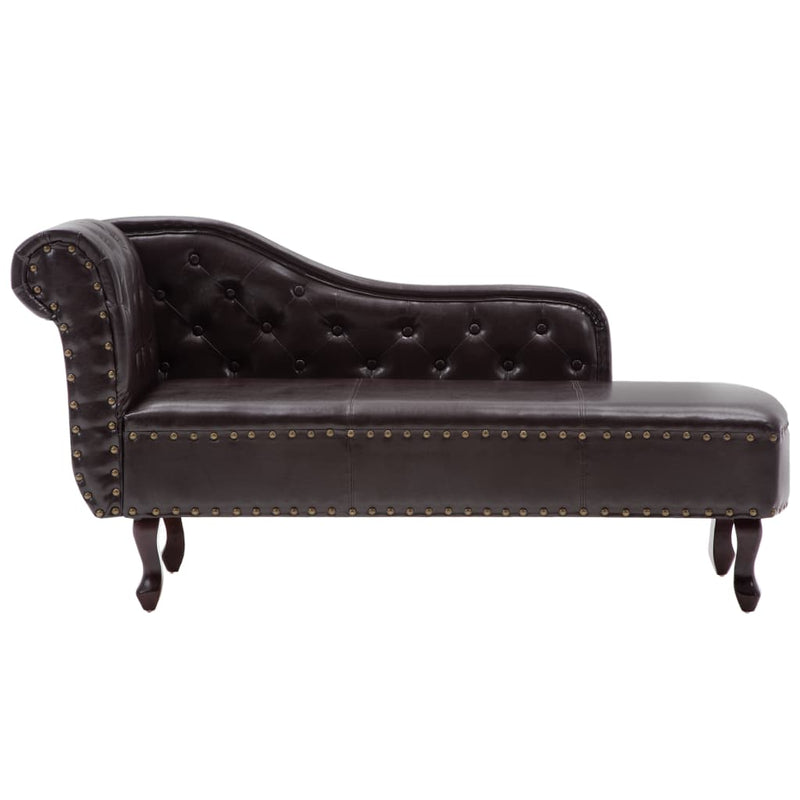 Chaise Longue Dark Brown Faux Leather Payday Deals