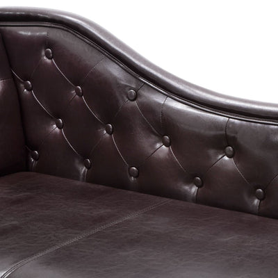 Chaise Longue Dark Brown Faux Leather Payday Deals