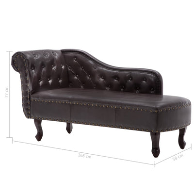 Chaise Longue Dark Brown Faux Leather Payday Deals