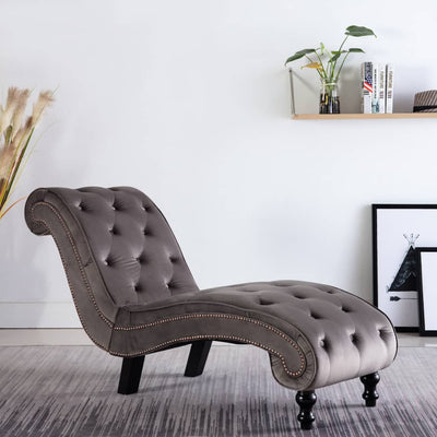 Chaise Lounge Grey Velvet Payday Deals