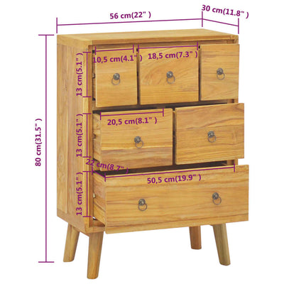 Chest of Drawers 56x30x80 cm Solid Wood Teak Payday Deals