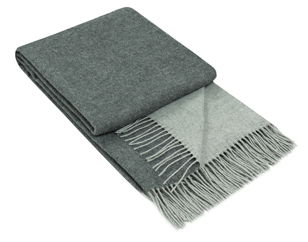 Chiswick Throw - Merino Wool/Cashmere - Charcoal Payday Deals