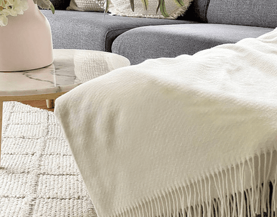Chiswick Throw - Merino Wool/Cashmere - Ivory Payday Deals