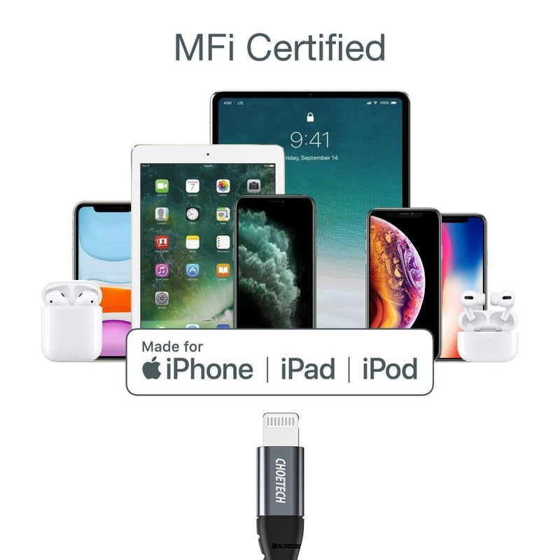 CHOETECH IP0039 USB-C To Lightning Apple MFi Certified Cable For iPhone 1.2M Payday Deals