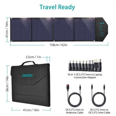 CHOETECH SC007 Solar Panel Portable Charger 80W 18V with USB-C PD 30W Payday Deals