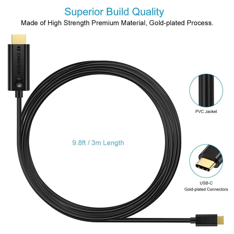 CHOETECH XCH-0030 USB-C To HDMI Cable 3M Payday Deals
