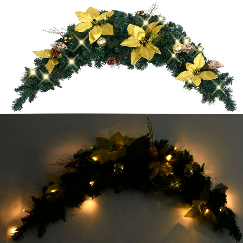 Christmas Arch with LED Lights Green 90 cm PVC Payday Deals