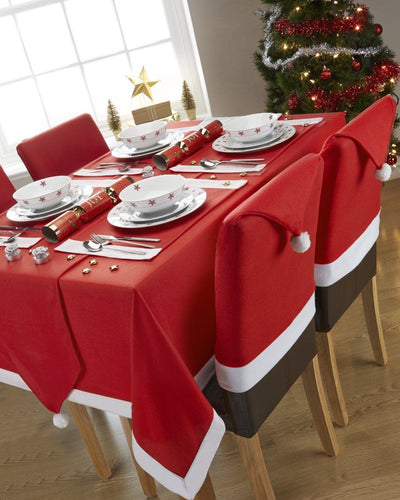 Christmas Chair Covers Tablecloth Runner Decoration Xmas Dinner Party Santa Gift, 10x Chair Covers Payday Deals