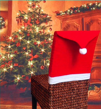 Christmas Chair Covers Tablecloth Runner Decoration Xmas Dinner Party Santa Gift, 6x Chair Covers Payday Deals