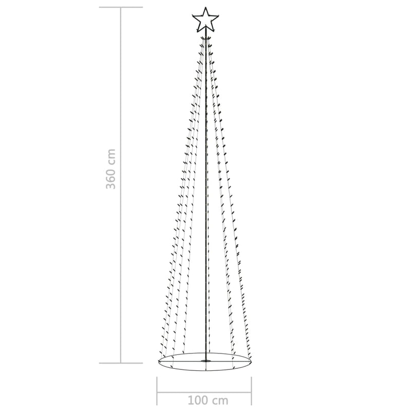 Christmas Cone Tree 400 Warm White LEDs Decoration 100x360 cm Payday Deals