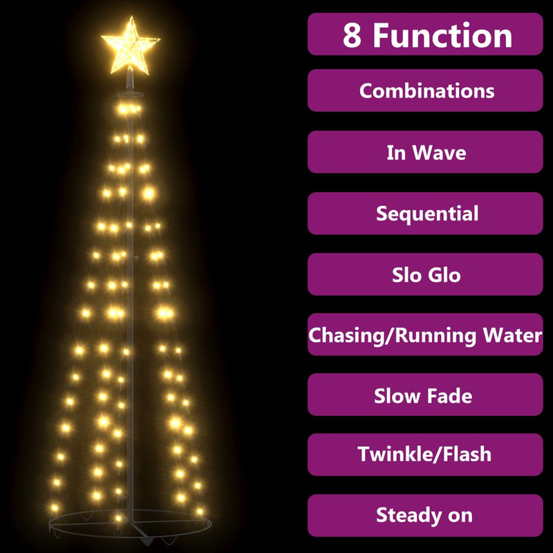 Christmas Cone Tree Warm White 84 LEDs Decoration 50x150 cm Payday Deals