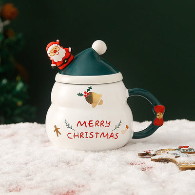 Christmas Cup Gift Box Ceramic Mug Set Mug Gift Set Christmas Coffee Cup(Bell) Payday Deals