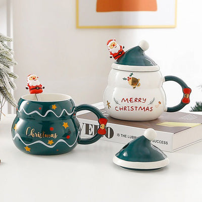 Christmas Cup Gift Box Ceramic Mug Set Mug Gift Set Christmas Coffee Cup(Snowman) Payday Deals