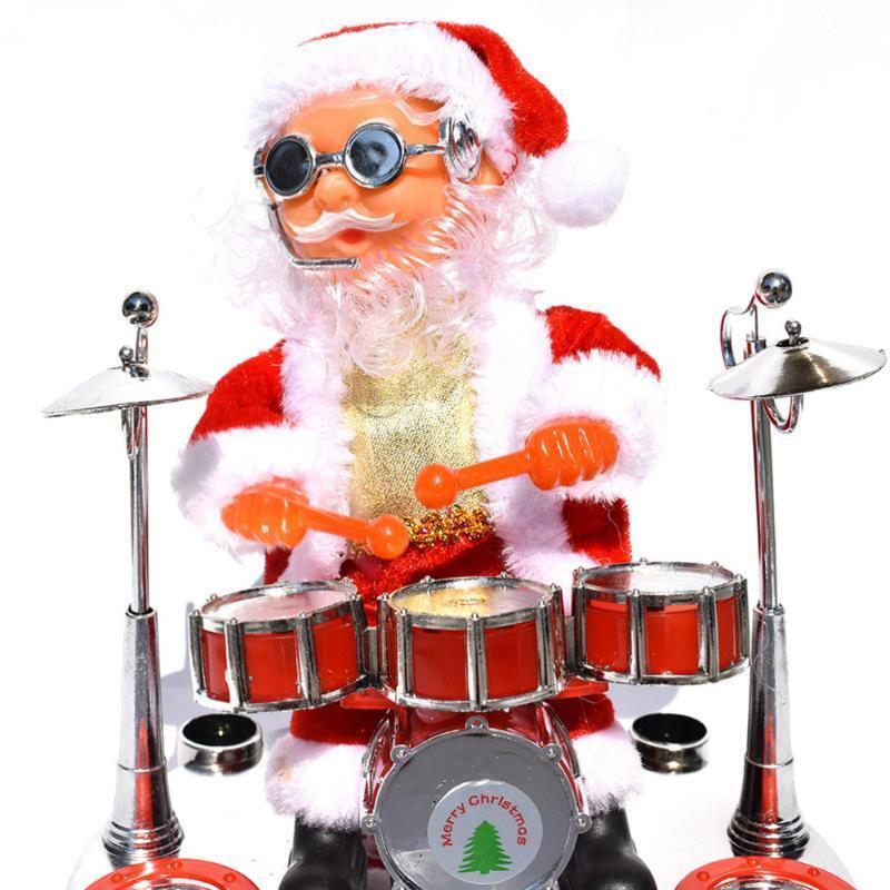 Christmas Electric Musical Santa Claus Decor Figure Doll Xmas Band Kids Toys - Drum Santa Payday Deals